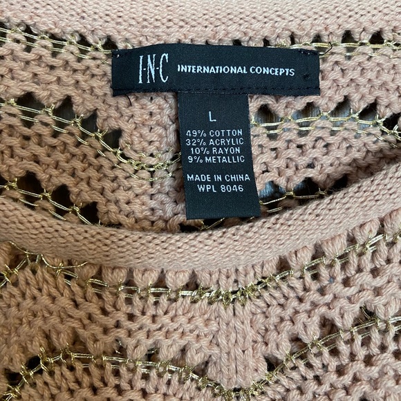 INC Pink and Gold Knit Sweater - Picture 3 of 3